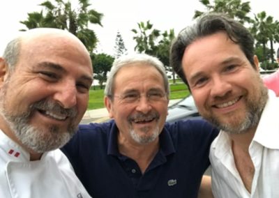 At Punta Sal, Peru, with the Peruvian cuisine specialist Adolfo Perret, and Domenico Maggi in Lima Peru