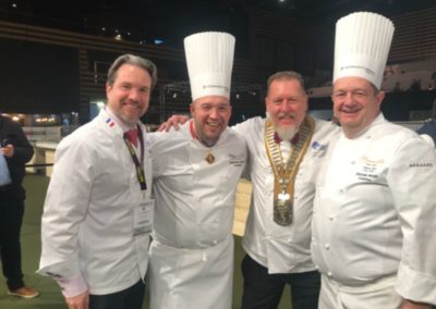Bocuse d’Or's celebration, with Guillaume Gomez, chef at the French presidential palace, Thomas Gugler, Worldchefs President and Christophe Marguet, President of Toques Lyonnais