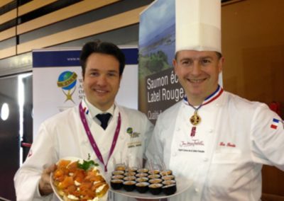 Schottish seafood and whiskey pairing PR event, at the Sirha Lyon, with Jean-Marc Tachet