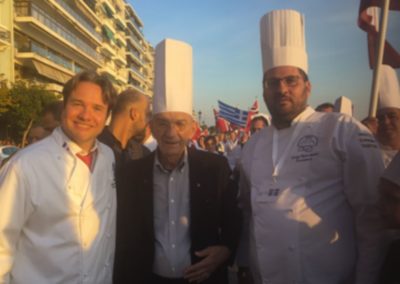 Parade of chefs, with the Mayor of Thessaloniki Yannis Boutaris, and North Greek Chefs President George Mastrodimitris